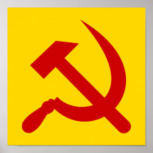 Röd kommunism bultar och skäran poster