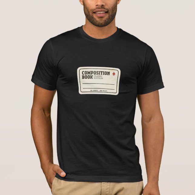 Röd komposition för anteckningsbok med etikett t shirt (Framsida)
