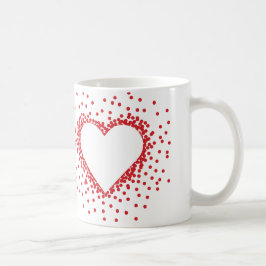 Röd konfettihjärtamugg kaffemugg