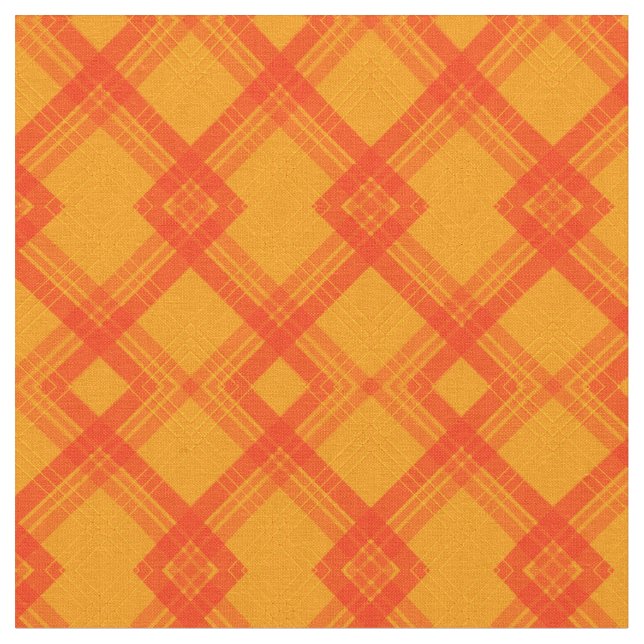 Röd kontroll rand över en ljus, orange-gult tyg (Närbild)