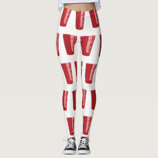 Röd koppölPong damasker Leggings