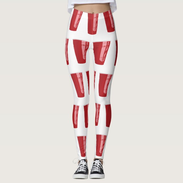 Röd koppölPong damasker Leggings (Framsida)