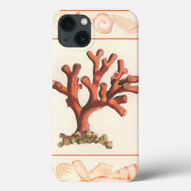 Röd korall med Conch Snäcka Gräns (Baksida)