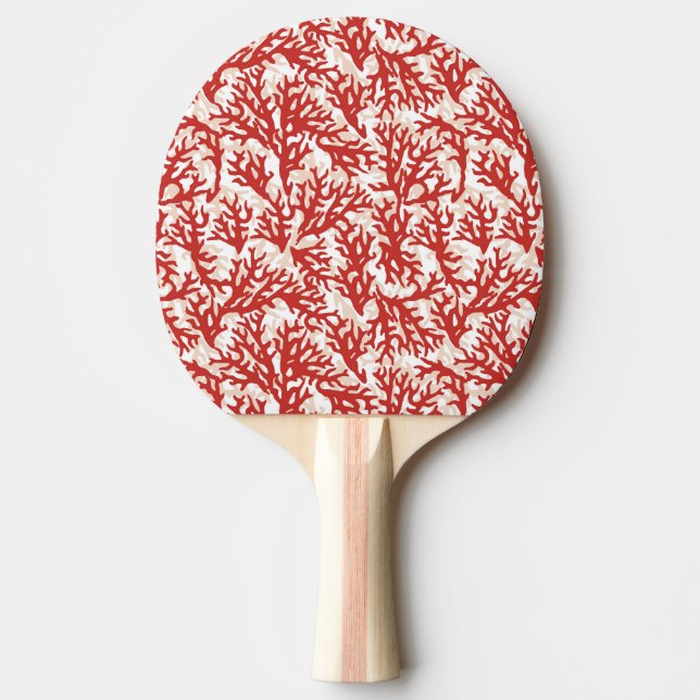 Röd korall Mönster 2 Pingisracket (Framsidan)