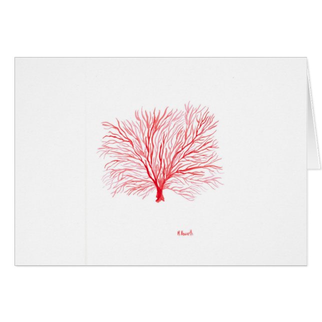 Röd korall sjöliv hälsningskort (Framsidan Horizontal)