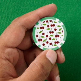 Röd körsbär, Mönster av körsbär, blad, frukt Poker Marker