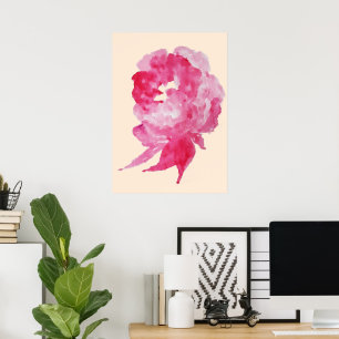 Röd körsbärsfärg Rosa vattenfärg - enkelfärgsfärg Poster