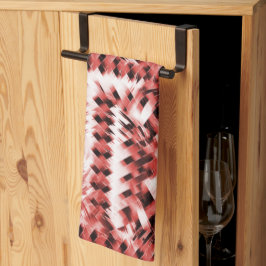 Röd korsning av rand med övertoning eller polering kökshandduk