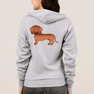 Röd Korthårig Tax Söt Tecknad Hund T Shirt