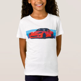 Röd korvett C6 med blå Rand T Shirt