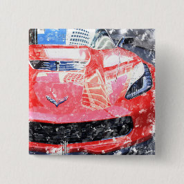 Röd korvettknapp knapp