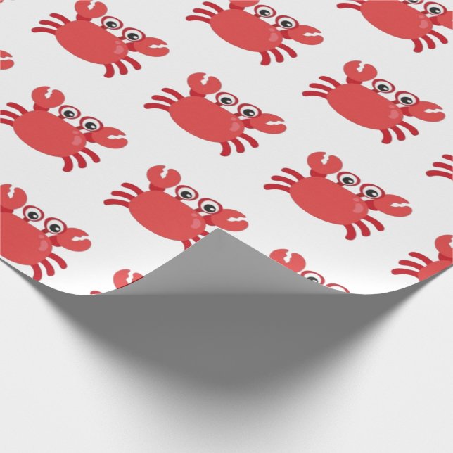 Röd krabbpappersinslagning presentpapper (Hörn)