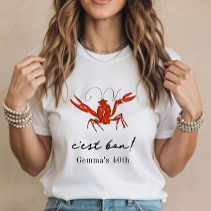 Röd kräftkok C'est Bon Skaldjurs sommarfest T Shirt