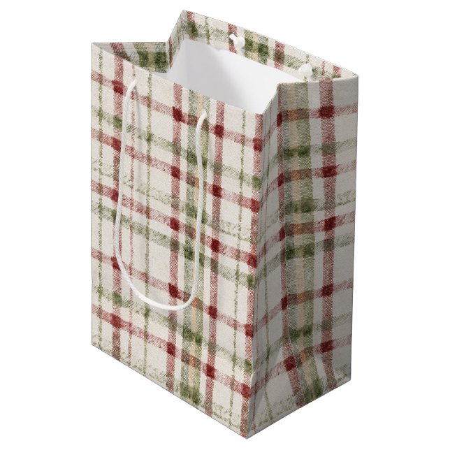 Röd Kräm Gröna Ränder Jul (Framsidan Vinklad)