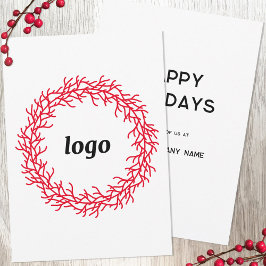 Röd krans-Logotyp - visitkort för Helgdag Julkort