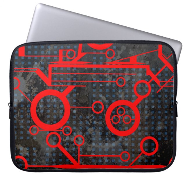 Röd krets laptop fodral (Framsidan)