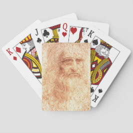 Röd krita Leonardo da Vinci självporträtt Kortlek
