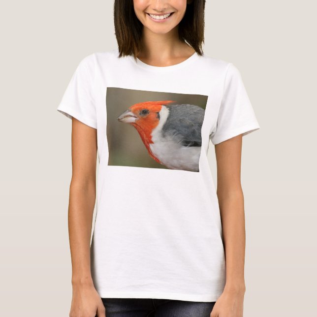 Röd krönad kardinal t-shirt (Framsida)