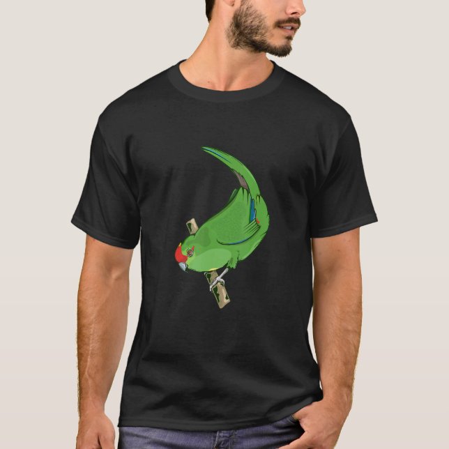 Röd kronad parakeet Kakariki T Shirt (Framsida)