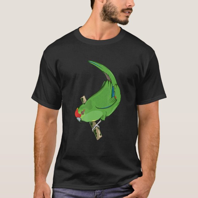 Röd kronad parakeet Kakariki T Shirt (Framsida)