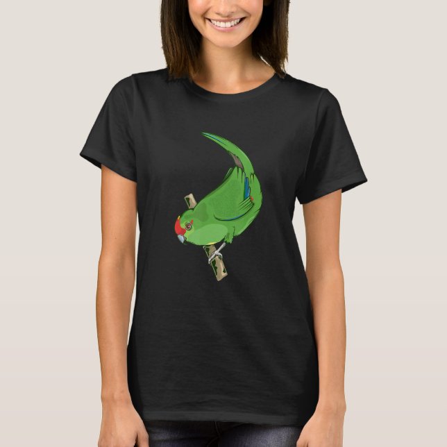 Röd kronad parakeet Kakariki T Shirt (Framsida)