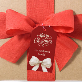 Röd kruka jul presentetikett