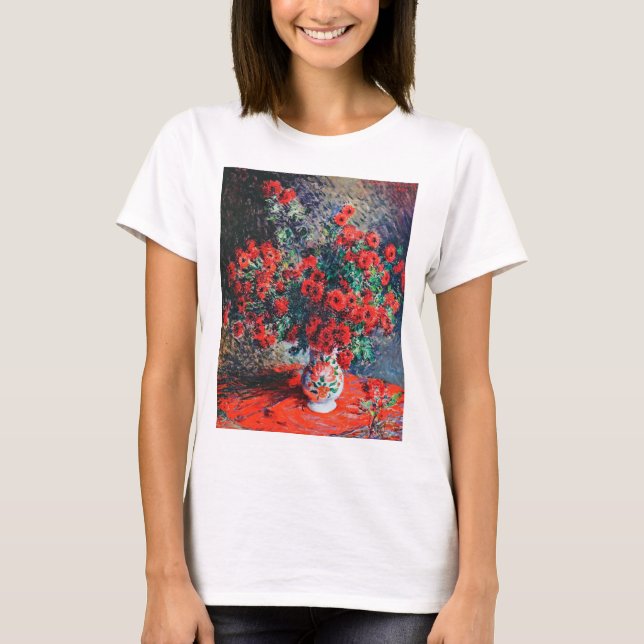 Röd krysantemum, Monet T Shirt (Framsida)