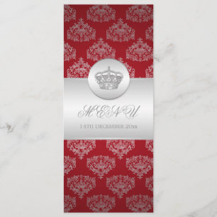 Röd kunglig krona för elegant bröllopmeny meny