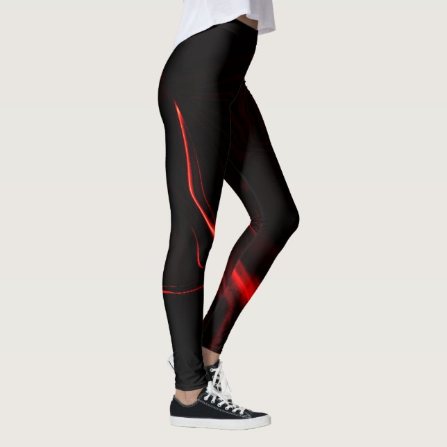 Röd kurvor eller dunkar i rött mörkaste. leggings (Höger)