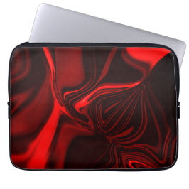 Röd kurvor och skållningar på mörkens bakgrund laptop fodral