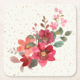 Röd kvadrat - Underlägg uppsättning Underlägg Papper Kvadrat