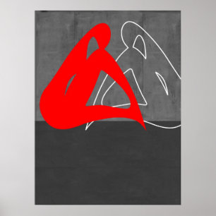 Röd kvinna poster