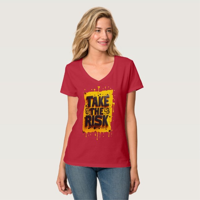 Röd kvinnlig T-shirt  (Hel framsida)