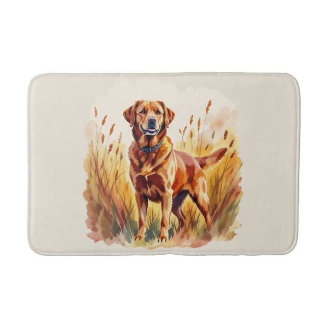 Röd Labrador Retriever Hund Badrumsmatta (Framsidan)