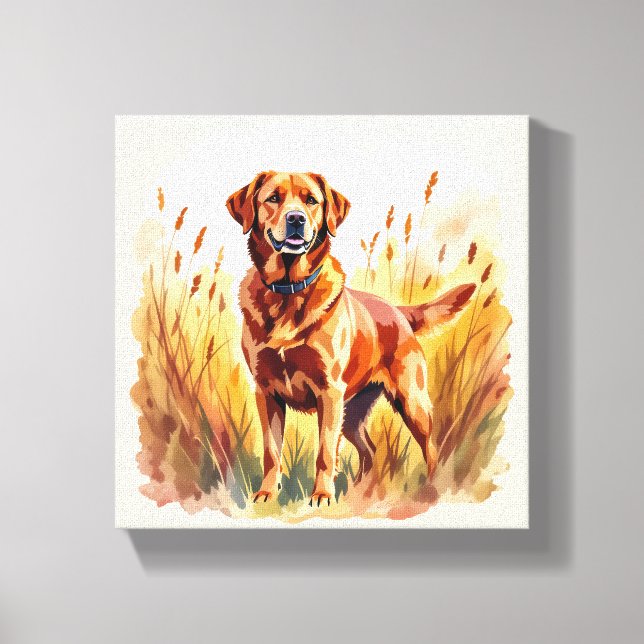 Röd Labrador Retriever Hund Canvastryck (Framsida)