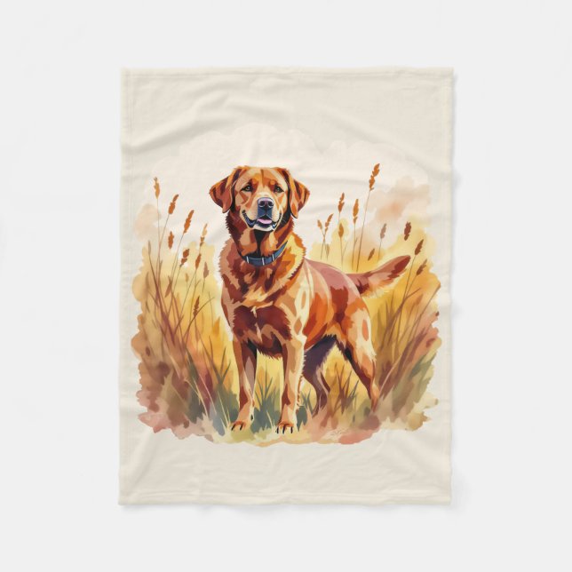 Röd Labrador Retriever Hund Fleecefilt (Framsidan)