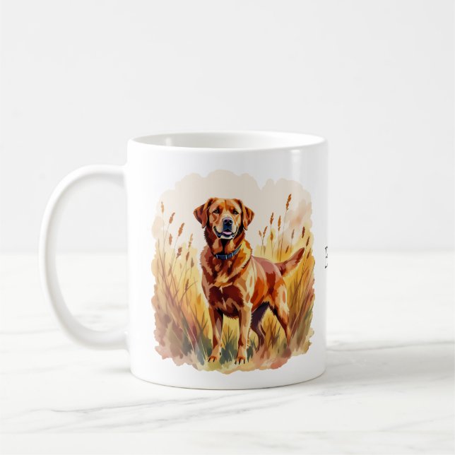 Röd Labrador Retriever Hund Kaffemugg (Vänster)