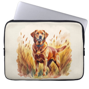 Röd Labrador Retriever Hund Laptop Fodral