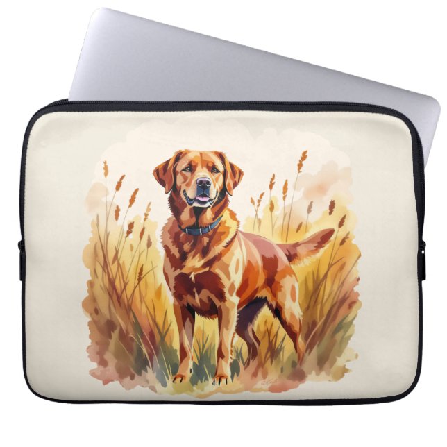 Röd Labrador Retriever Hund Laptop Fodral (Framsidan)