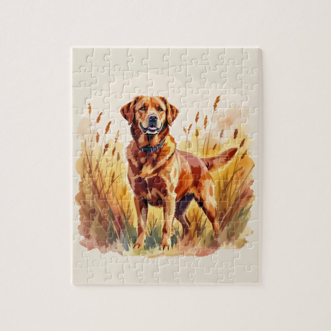 Röd Labrador Retriever Hund Pussel (Vertikal)