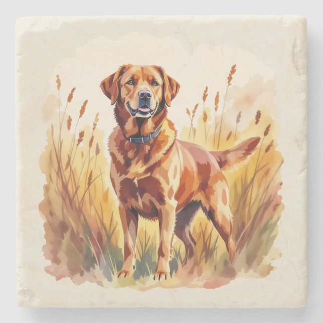 Röd Labrador Retriever Hund Stenunderlägg (Framsidan)