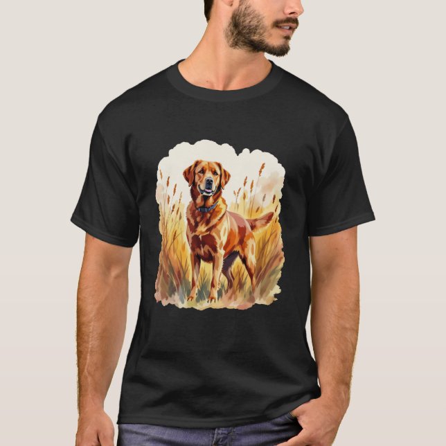 Röd Labrador Retriever Hund T Shirt (Framsida)