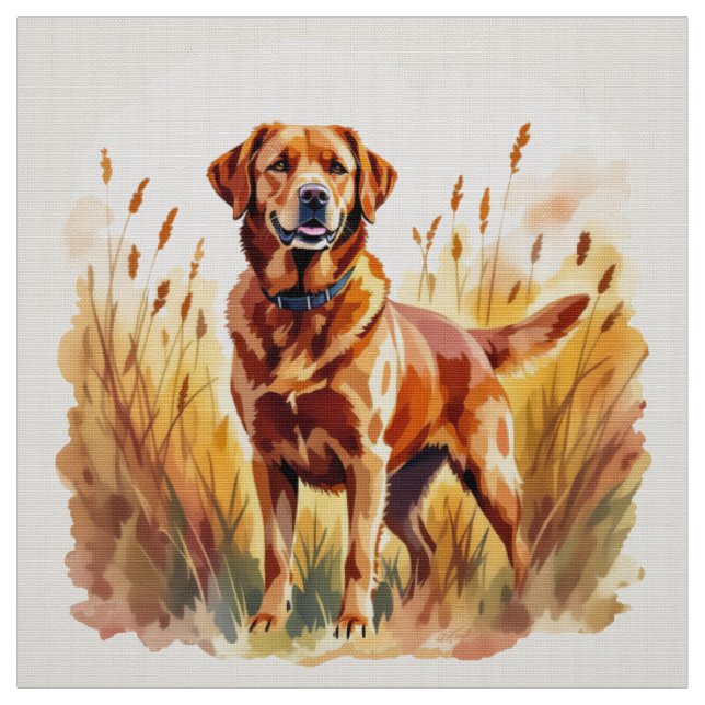 Röd Labrador Retriever Hund Tyg (Provkarta)