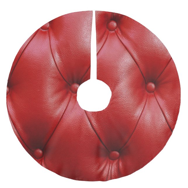 Röd läder: Upholstoppet Mönster Elegance. Julgransmatta Borstad Polyester (Framsidan)