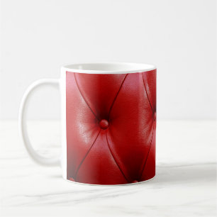 Röd läder: Upholstoppet Mönster Elegance. Kaffemugg