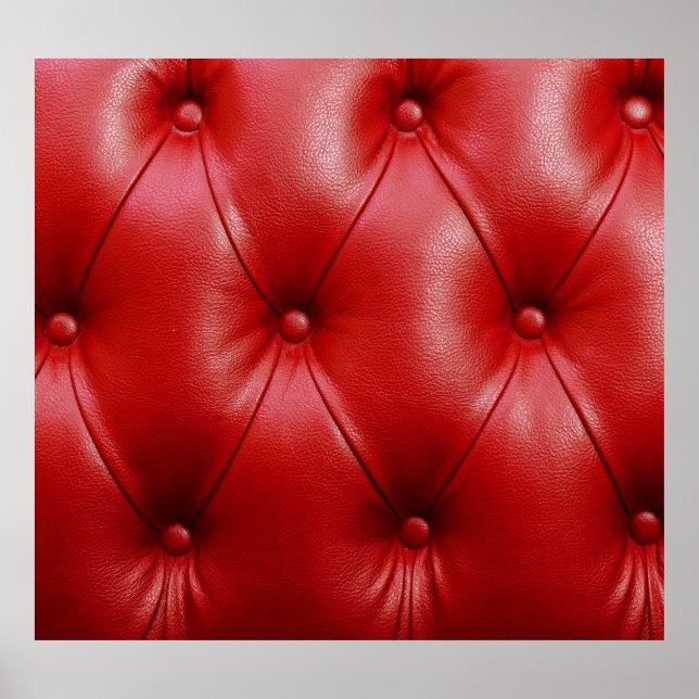 Röd läder: Upholstoppet Mönster Elegance. Poster (Framsidan)