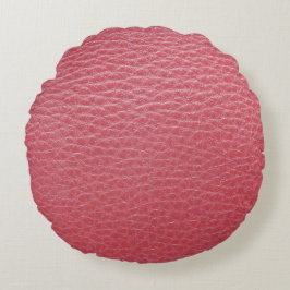 Röd läderlook tryck rund kudd kudde