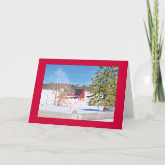 Röd ladugård bak staket på "medborgare Pike ", Kort