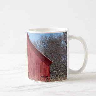 Röd ladugård kaffemugg
