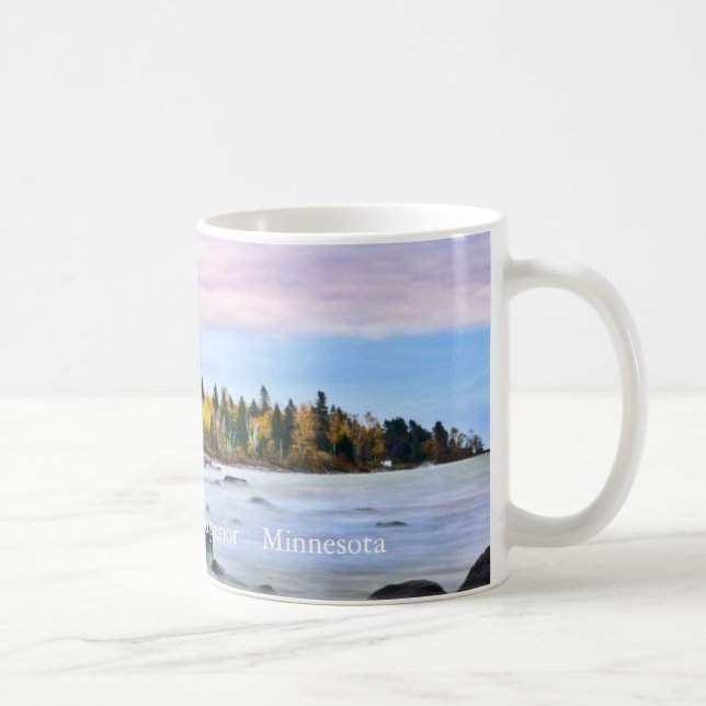 Röd ladugård Lake Superior, MN-mugg Kaffemugg (Höger)